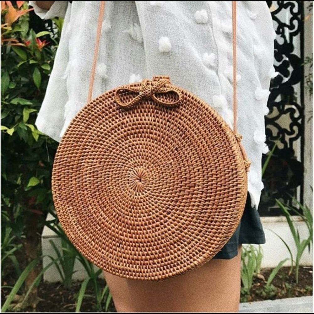 Circular Rattan Bag 